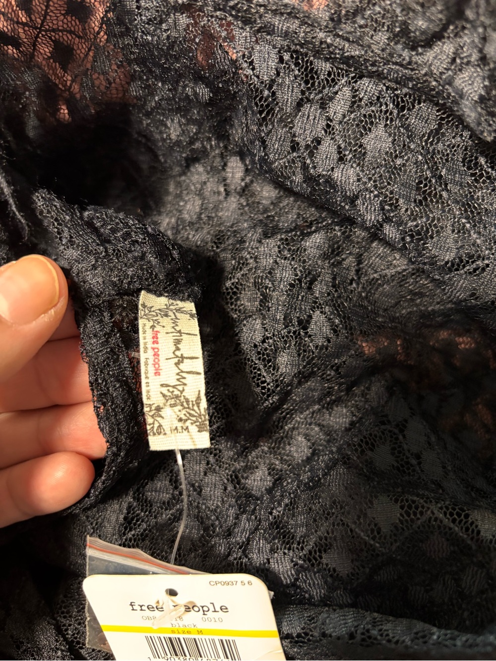 New Intimately by Free People black lace bodysuit size medium - Picture 6 of 7